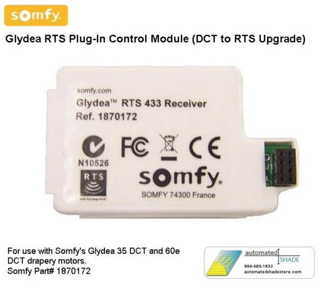 Somfy 1870172 Receptor  rts para motor glydea