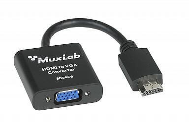 MuxLab MUX-500466 Convertidor de medios, hdmi a vga, canal único, 1080p