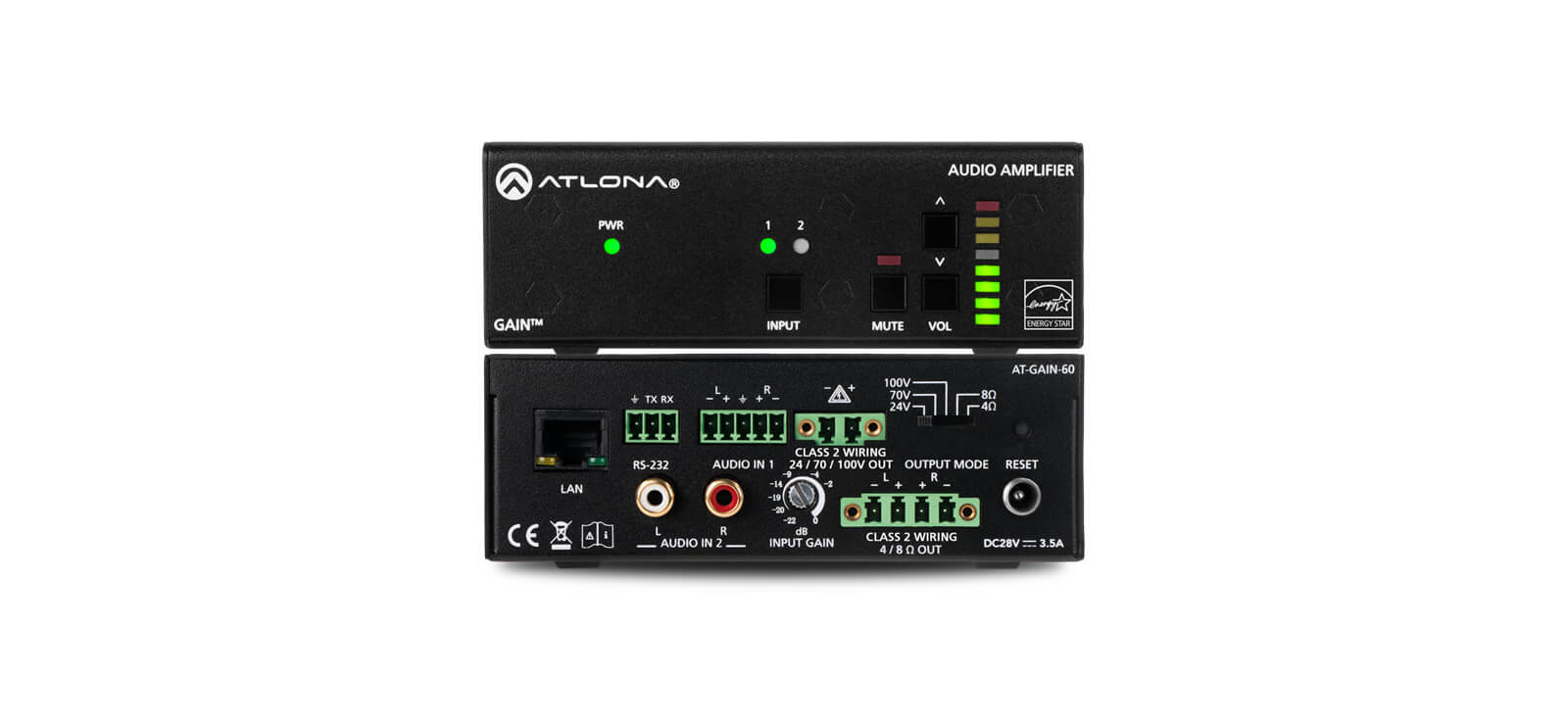 ATLONA AT-GAIN-60 Amplificador de potencia estéreo / mono - 60 vatios