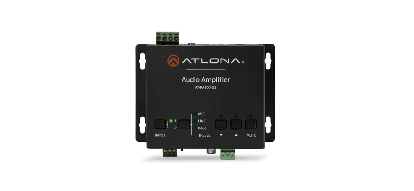 ATLONA AT-PA100-G2 Amplificador de audio estéreo / mono, 1 canal 40w, pieza.