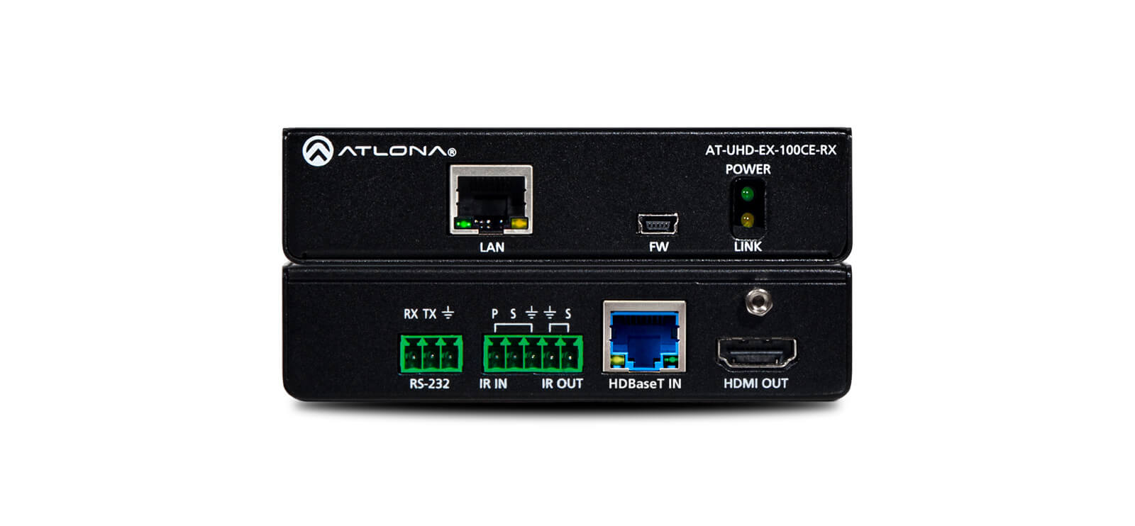 ATLONA AT-UHD-EX-100CE-RX Receptor de audio hdmi 4k con ethernet, control y poe