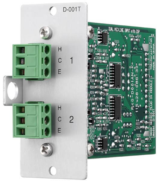 TOA D-001T Módulo de entrada de micrófono / línea dual con dsp