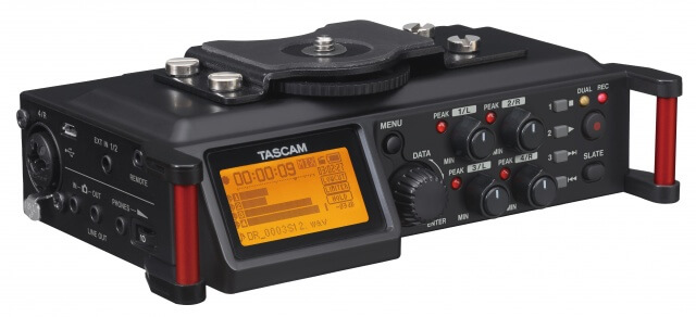 TASCAM DR-70D Grabadora portátil de 4 pistas para camaras dslr diseñada para cineastas.