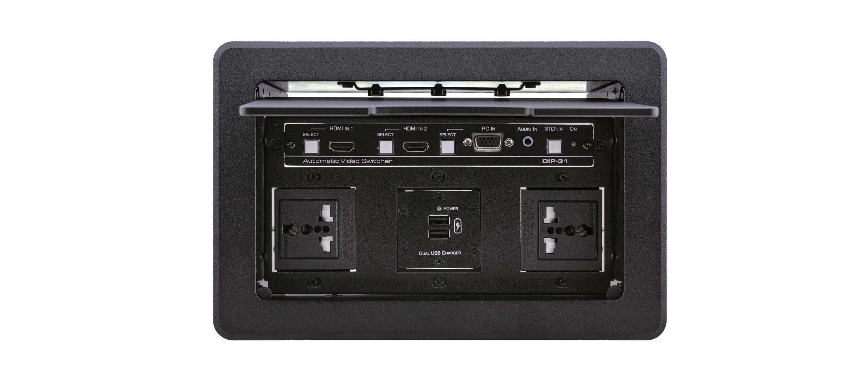 Kramer TBUS-10XL(B) Caja multiconexión para mesa con tapa retractil