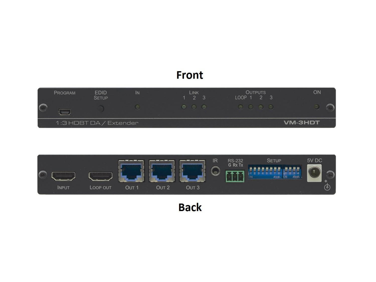 Kramer VM-3HDT Distribuidor extensor hdbaset de largo alcance 1: 3 + 1 hdmi 4k60 4: 2: 0