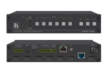 Kramer vs-611dt autoswitcher 4k 6: 1 con salidas hdmi y hdbt