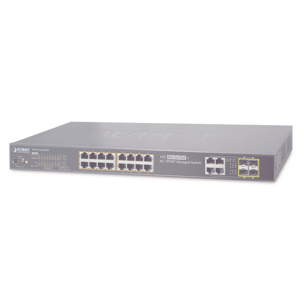 Planet Networking  comunicati WGSW-20160HP Switch administrable 16 puertos 10/100 / 1000mbps