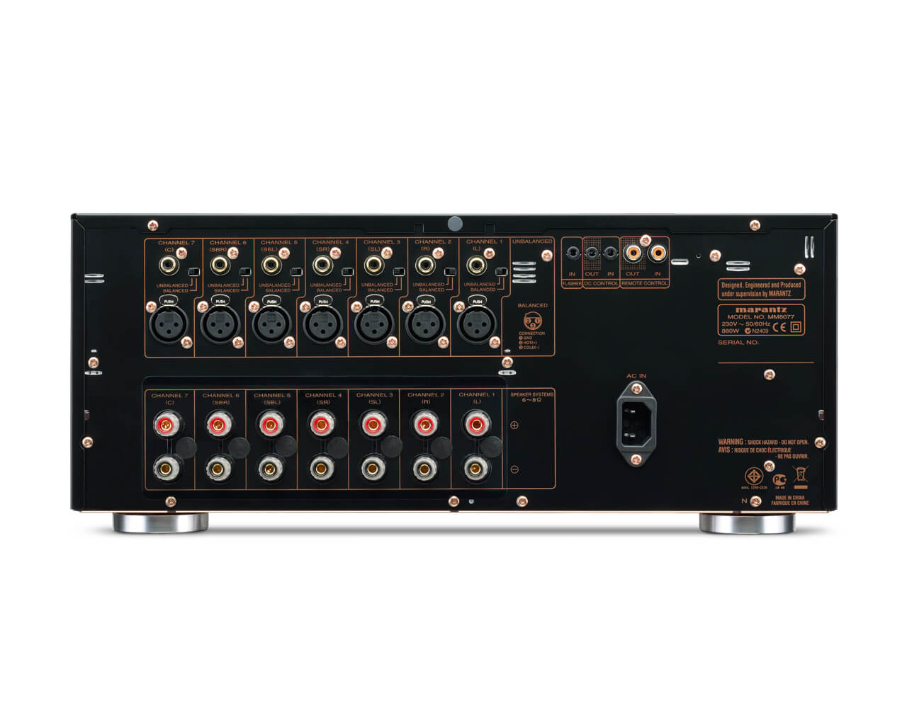 MARANTZ MM8077 Amplificador de 7 Canales para Teatro en Casa 150 W