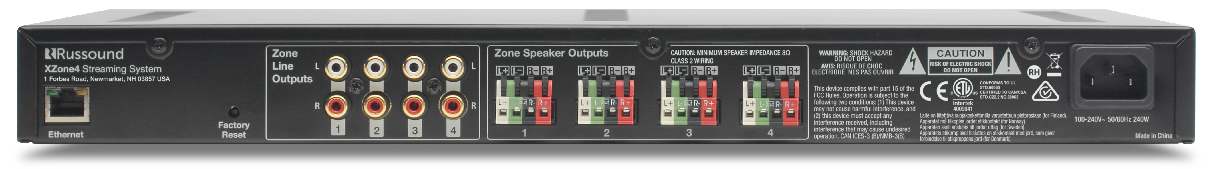 MultiRoom para Audio Distribuido, 4 zonas de 30 W, 8 ohms