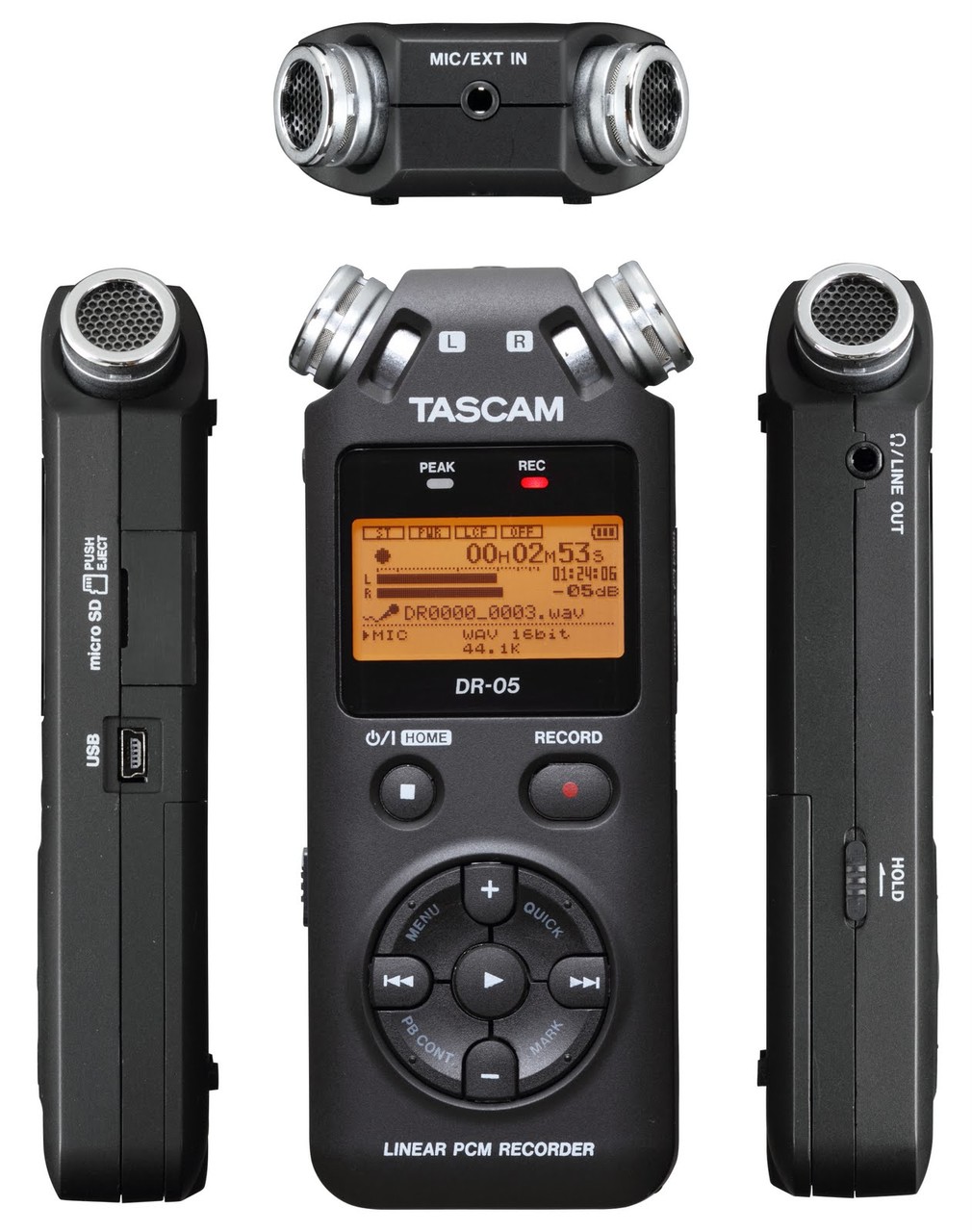 TASCAM DR-05 Grabadora de mano de 2 pistas.