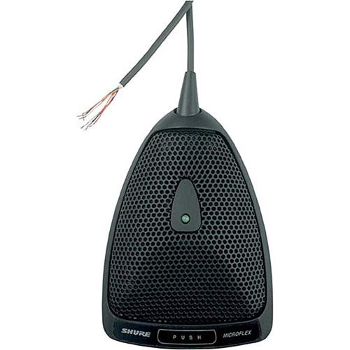 Shure Systems MX392/C Micro de superficie, con cable fijo de 3.7 mts sin conector de salida, terminales lógicas, apagador de membrana, negro.