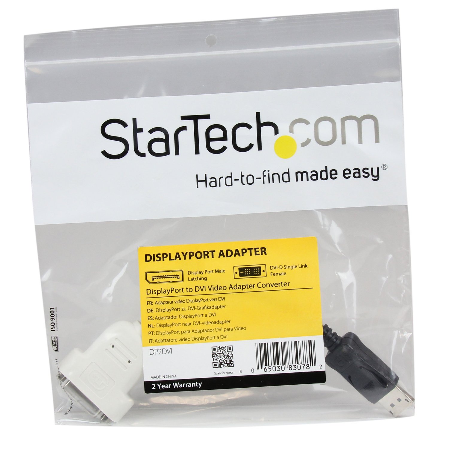 STARTECH DP2DVI Cable adapatador  de display port a dvi de 0.12 cms