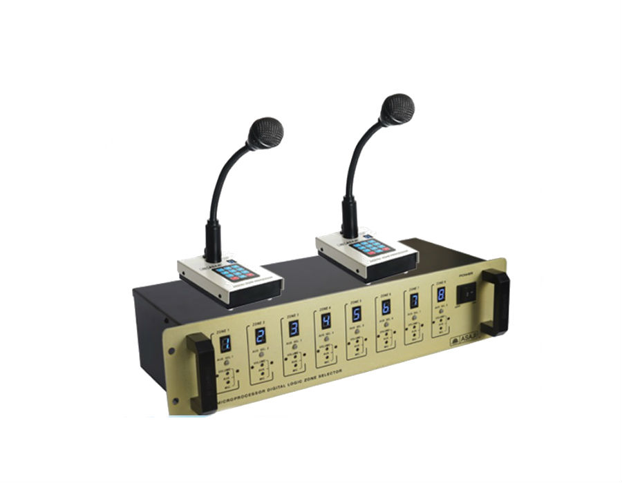 ASAJI 1134 Procesador digital de voceo por zonas (hasta 8) programadas por microcontroladores