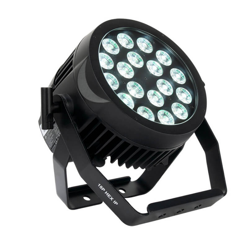 ADJ 18P HEX IP Par Versátil IP65 para Exteriores con 18 LEDs de 12 Watts