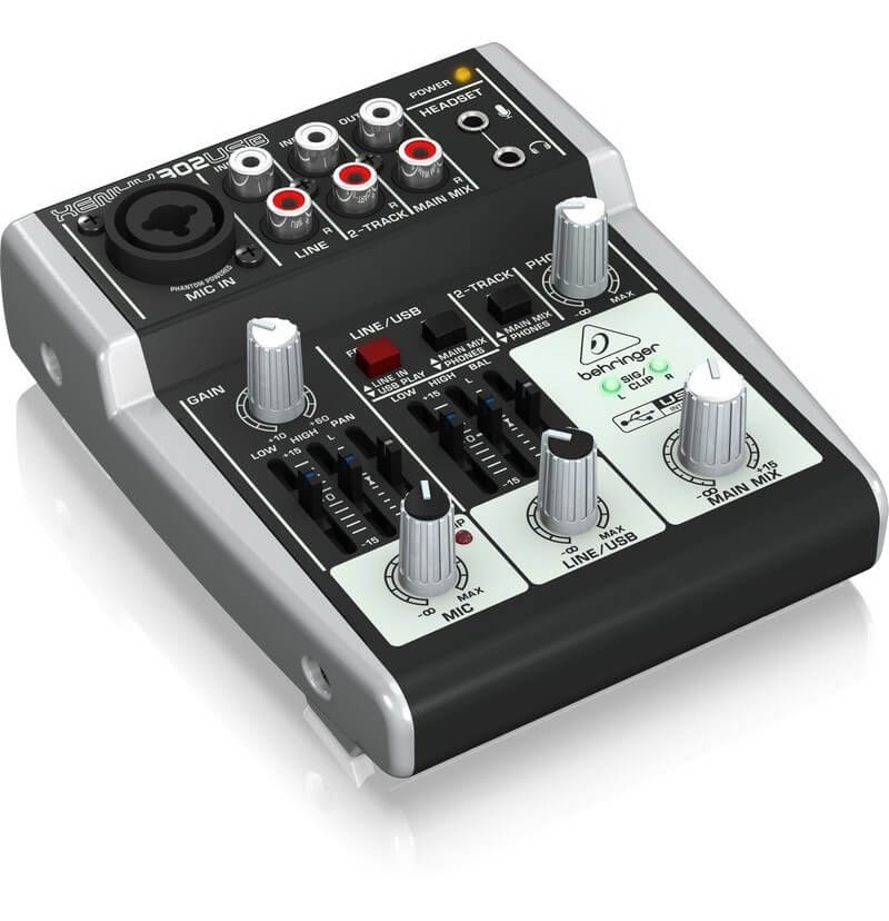 Behringer 302USB Mezcladora análoga premium de 5 entradas e interfaz USB/audio