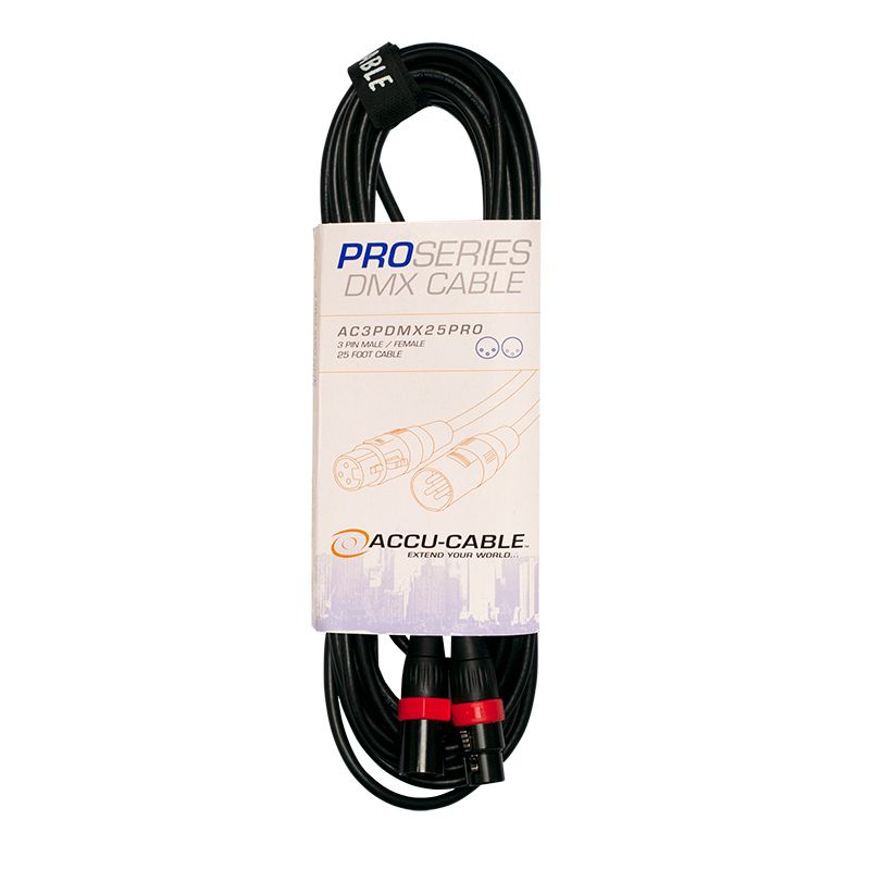 ADJ AC3PDMX25PRO Cable DMX Pro Series de 7.5m de 3 pin