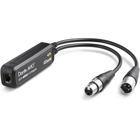 AUDINATE ADP-AES3-AU-2X2 Adaptador de Entrada y Salida 2x2 con RJ45 y XLR Macho y Hembra