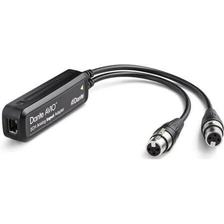 AUDINATE ADP-DAI-AU-2X0 Adaptador de Entrada analógica Dante AVIO con RJ45 y 2 hembras XLR