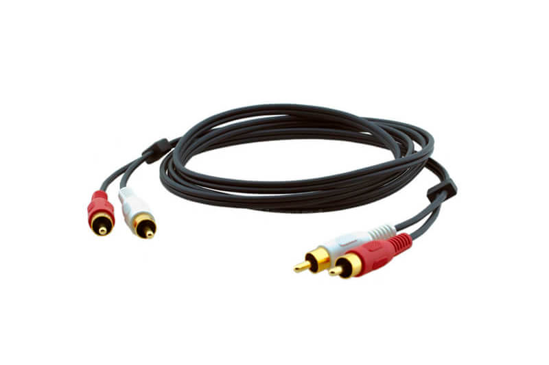 Cable de Audio con 2 RCAs (M) a 2 RCAs (M) de 1.80 Metros (PAQUETE DE 10 PIEZAS)