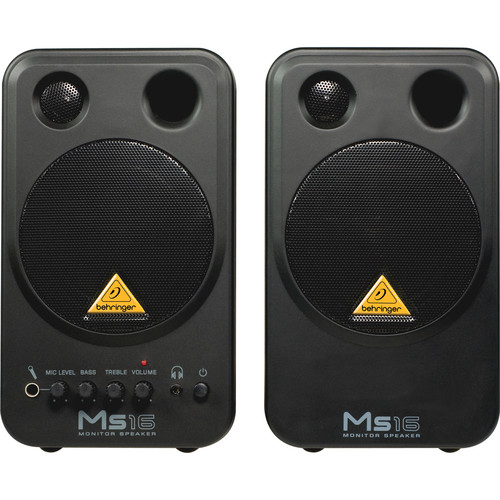 Behringer MS16 Bafles de monitoreo personal activo de alto rendimiento, ideal para estudio casero