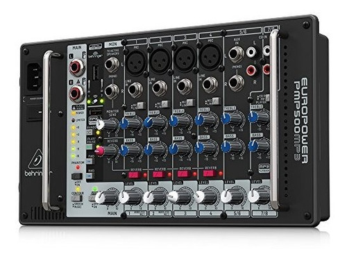 Behringer PMP500MP3 Mezcladora autoamplificada de 500 watts y 8 canales con reproductor de MP3