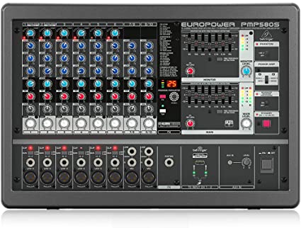 Behringer PMP580S Mezcladora autoamplificada de 10 canales con 500 watts con opción inalámbrica