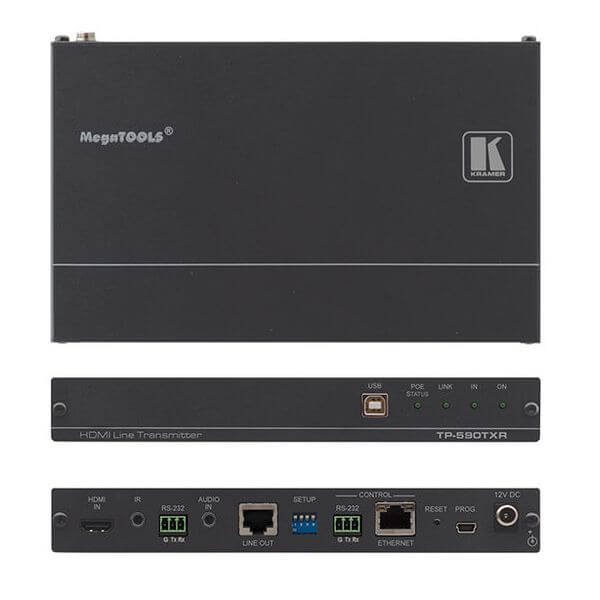 Kramer TP-590TXR Extensor PoE HDMI 4:2:0 con USB, Ethernet, RS?232, IR e incrustación de audio