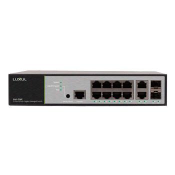 Luxul XMS-1208P Switch de montaje en rack frontal de 12 puertos / 8 PoE +