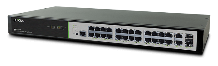 Luxul XMS-2624P Switch administrado Gigabit de 26 puertos / 24 PoE +