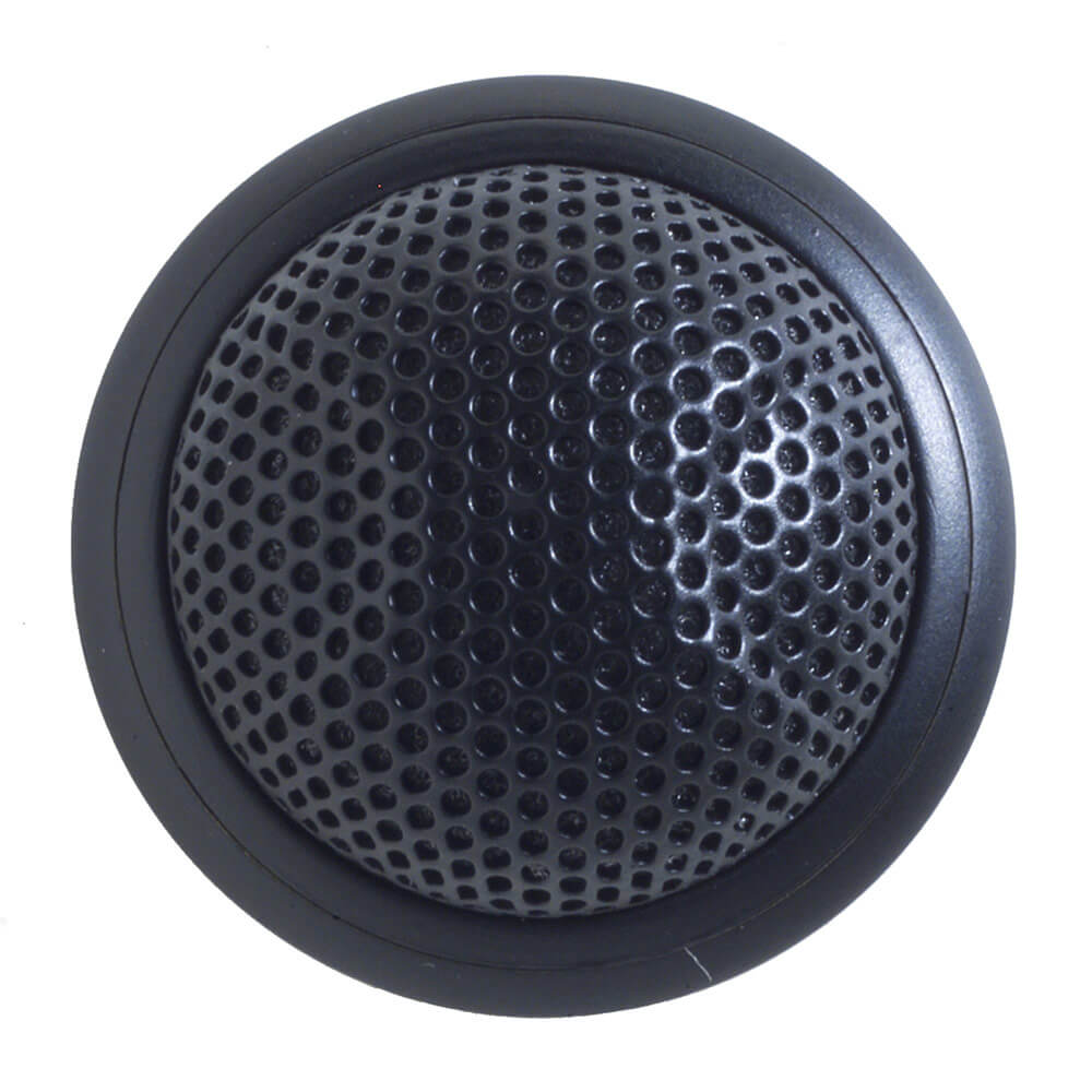Microfono semi esfera, color negro, omnidireccional, preamplificador integrado, XLR.