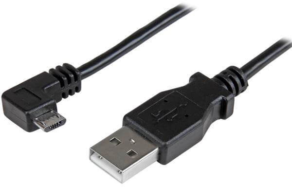 Cable de Micro USB con conector acodado a la derecha